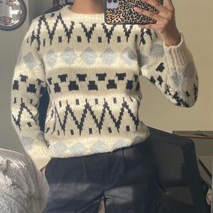 Grandpa-style Knit Chunky Sweater